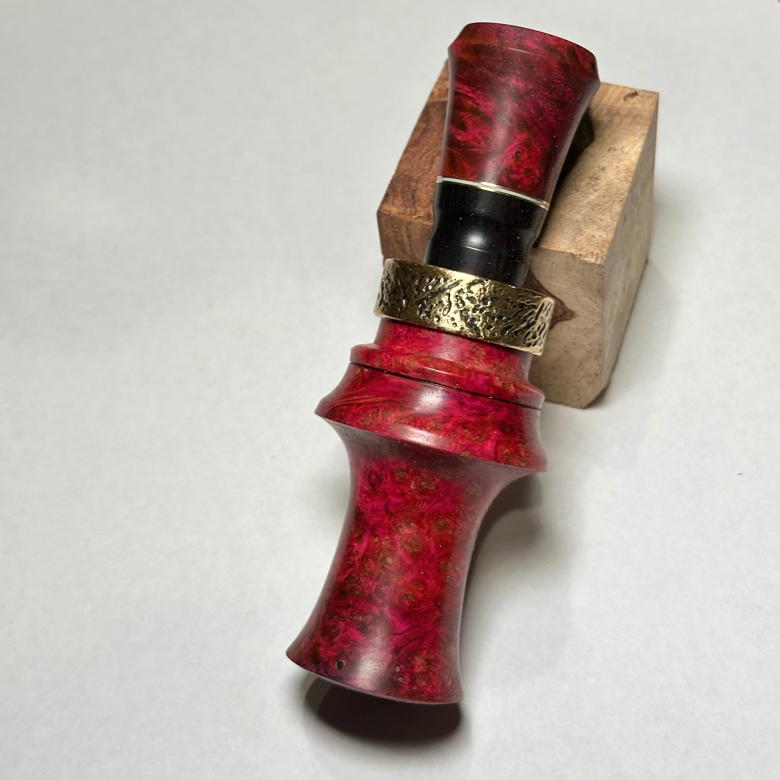 Hand Turned Pink Amboyna/Blackwood Peacemaker