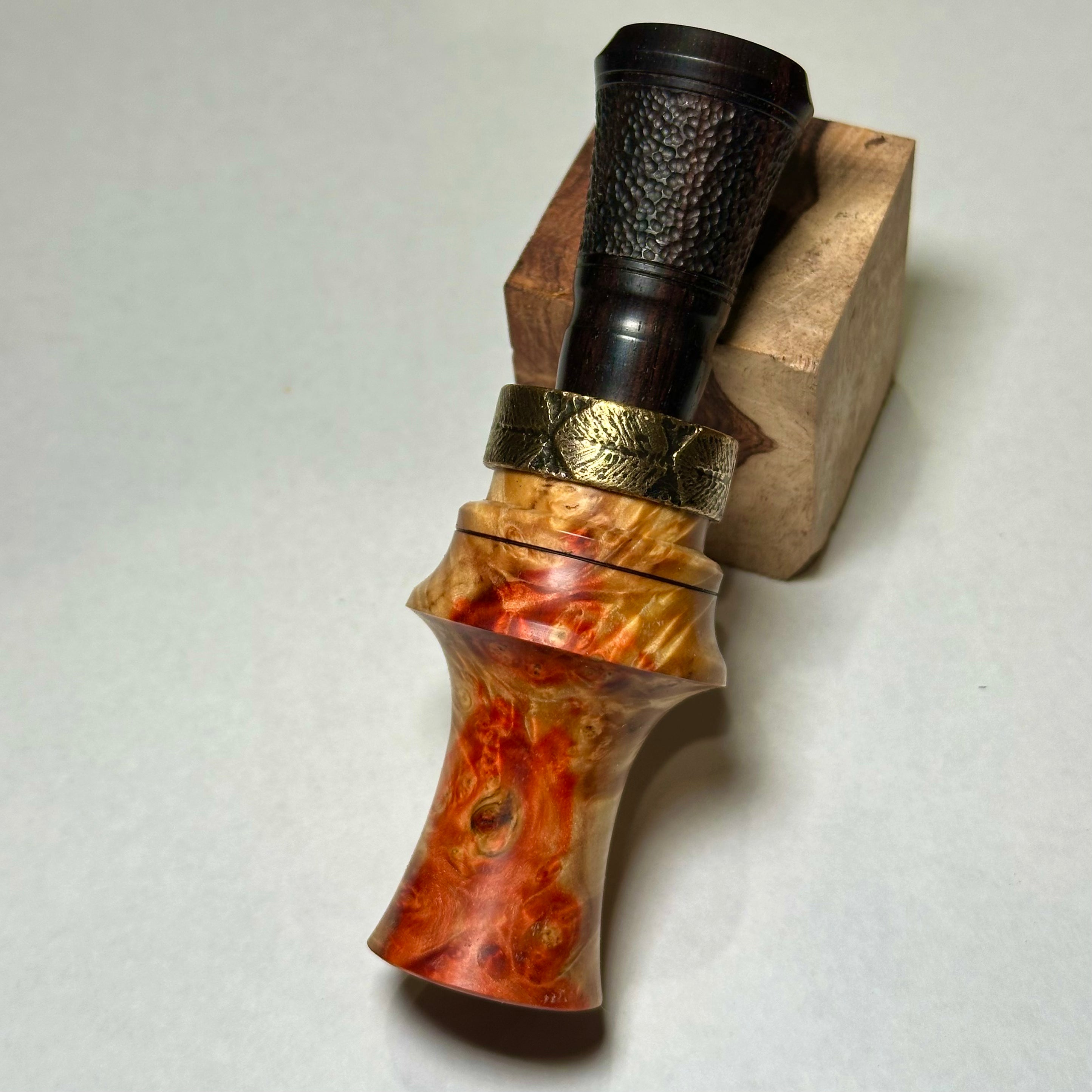 Hand Turned Flame Box Elder/Blackwood Peacemaker