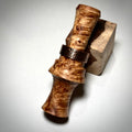 Hand Turned Maple Burl sleeved in Persimmon - Peacemaker